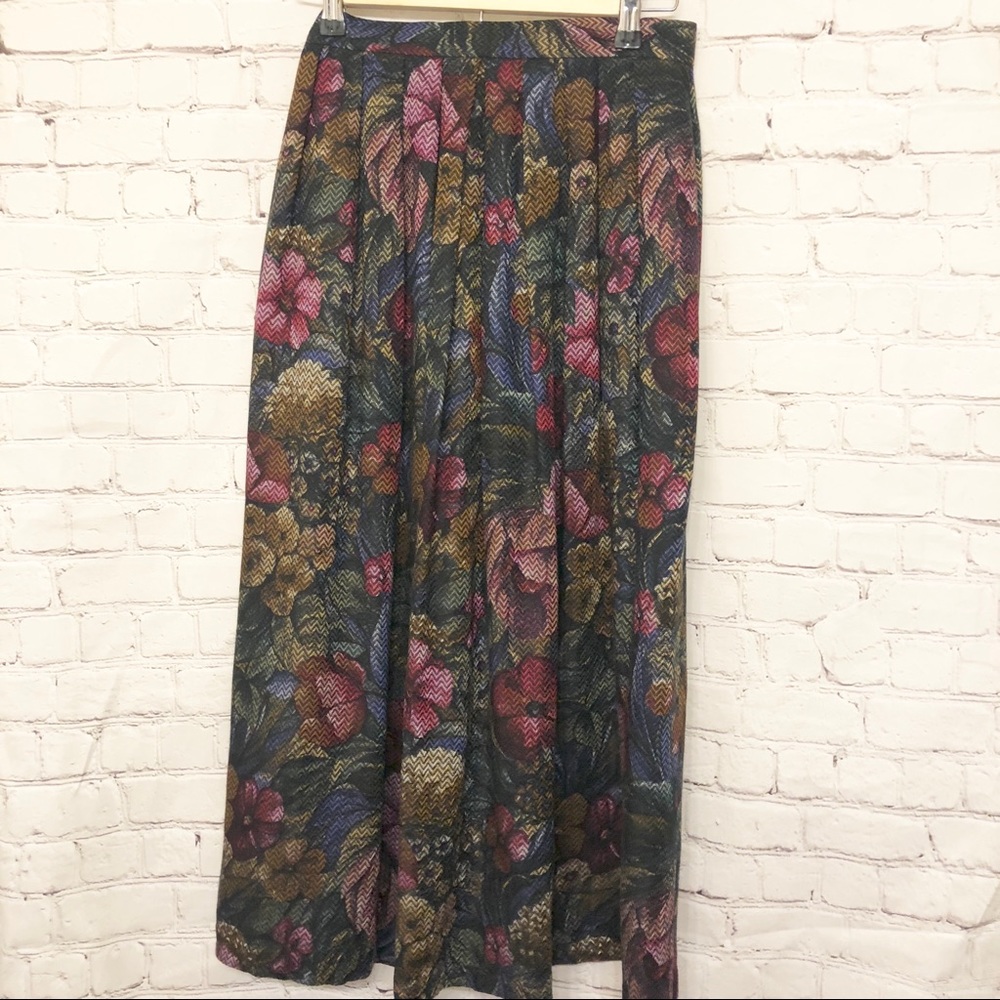 NORDSTROM POINT OF VIEW FLORAL VINTAGE MIDI SKIRT